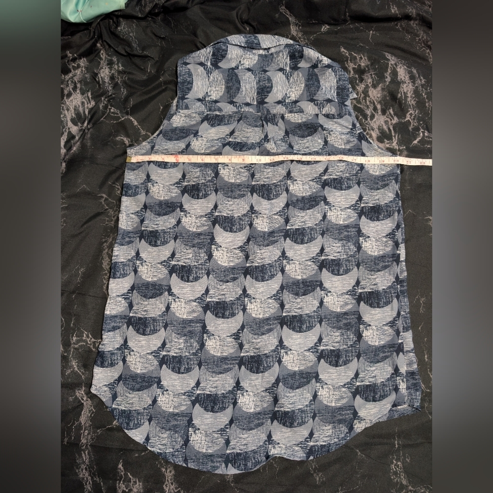Blue Patterned Button Down Shirt - Picture 2 of 5